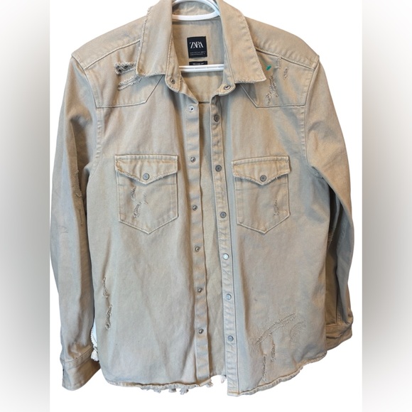 Zara Jackets & Blazers - Zara Light Tan Denim Jacket PTP 19